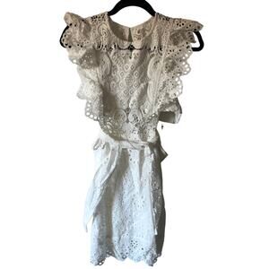 $598 Nightcap Clothing White Eyelet Lace Tie Behind Dress New with tags size 1